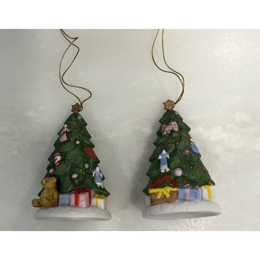 Nikko Christmastime  Christmas Tree Ornament Set Of 2 Made in Korea VTG with box